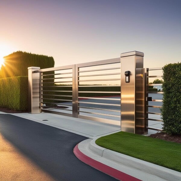 Automatic gate installation in Adelaide shown on a sleek driveway gate, installed by Auto Gate Guys Adelaide.
