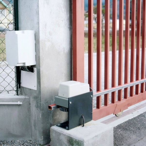 Gate motor installation by Auto Gate Guys Adelaide showing a sliding gate motor fitted to a driveway gate.