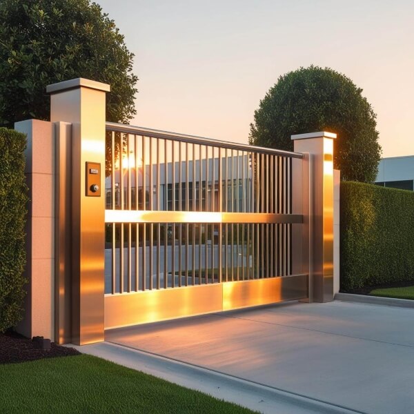 Sliding gate installation in Adelaide at a modern home entrance, installed with precision by Auto Gate Guys Adelaide.